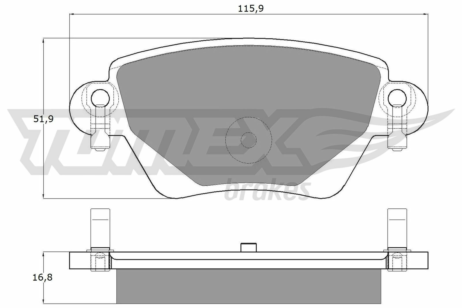 Sada brzdových destiček, kotoučová brzda TOMEX Brakes